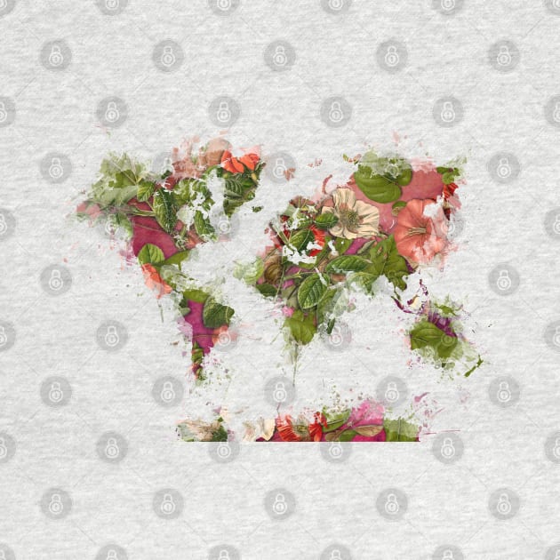 world map flowers  #map #worldmap by JBJart